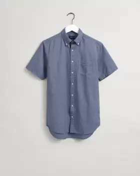 GANT Men Regular Fit Short Sleeve Oxford Shirt (XXXL) Blue