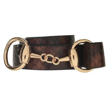 Biba Snaffle Detail Belt - Brown Snake