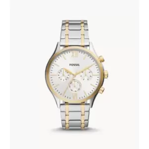 Fossil Mens Fenmore Multifunction Two-Tone Stainless Steel Watch - Gold / Silver