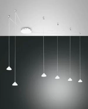 Isabella LED Cluster Pendant Ceiling Light White Glass