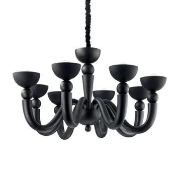 Bon Bon 6 Light Multi Arm Chandelier Black Finish, E14