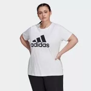 Adidas Essentials Big Logo Tee - Plus Size, White/Black, Size 3X, Women