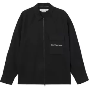 Calvin Klein Jeans Mix Media Overshirt - Black