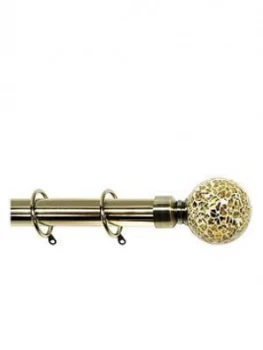 Crackle Glass Finial 28 Mm Extendable Curtain Pole