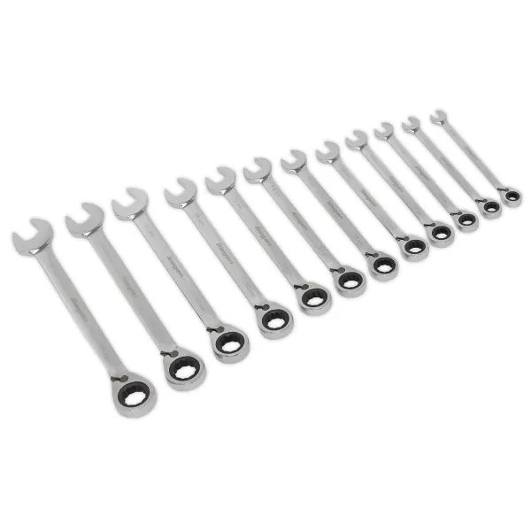 Genuine SEALEY S0840 Reversible Ratchet Combination Spanner Set 12pc Metric