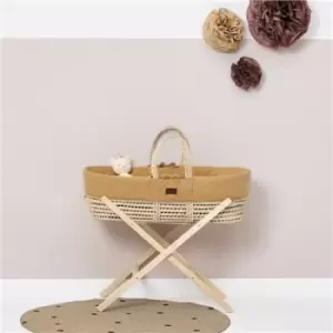 Little Green Sheep Natural Quilted Moses basket & Mattress - Honey