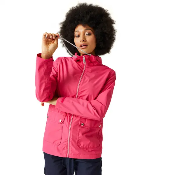 Regatta Womens Bayletta Full Zip Hooded Rain Coat 20 - Bust 45' (114cm) Hot Pink RWW418-7U1-20