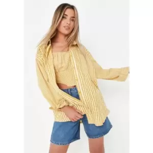 Missguided Gingham Check Shirt - Yellow