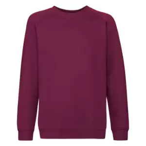 Fruit Of The Loom Childrens/Kids Unisex Raglan Sleeve Sweatshirt (3-4) (Burgundy)