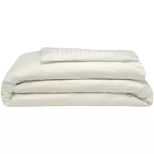 Belledorm 540 Thread Count Satin Stripe Duvet Cover Set (Kingsize) (Ivory) - Ivory