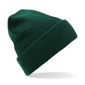 Beechfield Heritage Adults Unisex Premium Plain Winter Beanie Hat (One Size) (Bottle Green)