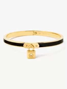 Lock And Spade Charm Bangle - Black - One Size