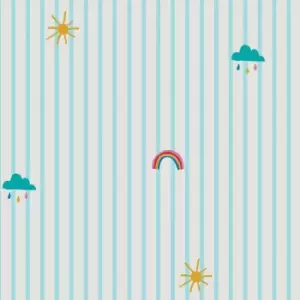 Joules Kids Whatever the Weather Icons Haze Blue Wallpaper