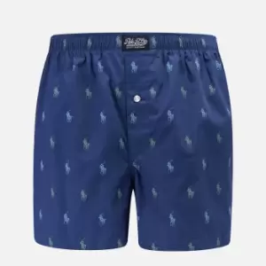 Polo Ralph Lauren Mens All Over Print Classic Boxer Shorts - Light Navy - S