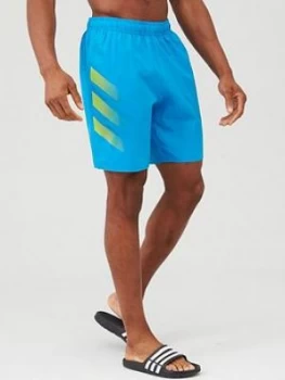 adidas BOS 3S Swim Shorts - Cyan, Size 34, Men