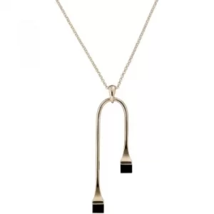 Ladies Karen Millen Gold Plated Geo Cube Necklace