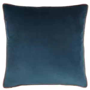 Paoletti Meridian Cushion Cover (55x55cm) (Petrol/Blush) - Petrol/Blush