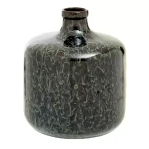 Interiors By Ph Dark Blue Reactive Glaze Bottle Vase