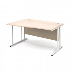 Maestro 25 WL Left Hand Wave Desk 1400mm - White Cantilever Frame map