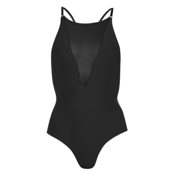 Firetrap Mesh Panel Swimsuit Ladies - Black