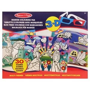 Melissa and Doug Easy to See 3 D Kidsamp39 Coloring Pad Princesses Fairies Horses and More 3 years