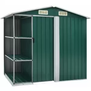 Garden Shed with Rack Green 205x130x183cm Iron Vidaxl Green