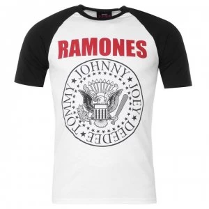 Official Ramones T Shirt Mens - Text Seal White