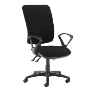 Dams MTO Senza Extra High Back Operator Chair with Fixed Arms - Curacao Blue