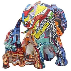 Graffiti Elephants Sitting Figurine By Leonardo