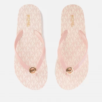 Michael Kors Womens MK Logo Flip Flops - Dark Ballet - US 7/UK 4 - Pink