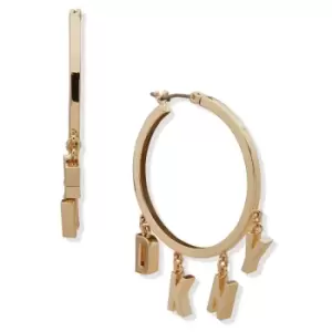 Ladies DKNY Jewellery PE 35MM DKNY HOOP GLD