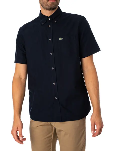 Lacoste Regular Logo Short Sleeved Shirt Blue Marine S