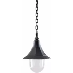 Outdoor IP44 1 Bulb Chain Lantern Black Polycarbonate LED E27 100W