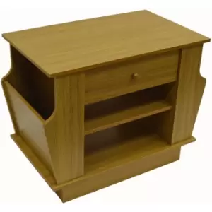 COMPANION - Storage Side / End Table with Magazine Rack - Oak - Oak