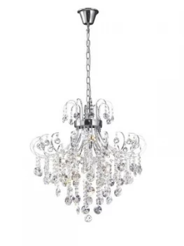 Ceiling Pendant 7 Light Polished Chrome, Crystal