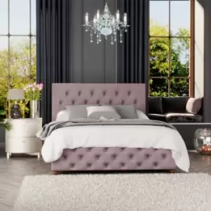 Luna Ottoman Storage Bed, Plush Velvet, Blush King - Laurence Llewelyn-bowen