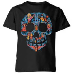 Coco Skull Pattern Kids T-Shirt - Black - 11-12 Years