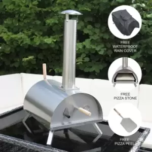 Outdoor Tabletop Pizza Oven Smoker Barbeque Countertop Garden Oven Cooker Portable Grill Stainless Steel Pizza Peel, Pizza Stone, Pizza Cutter,