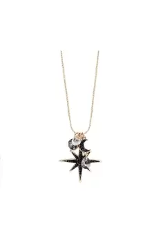 Rose Gold And Jet Star Charm Necklace