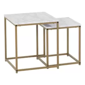 Seconique Dallas Nest Of 2 Tables - Marble/Gold Effect