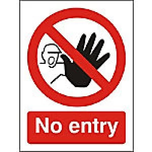 Prohibition Sign No Entry Plastic 40 x 30 cm