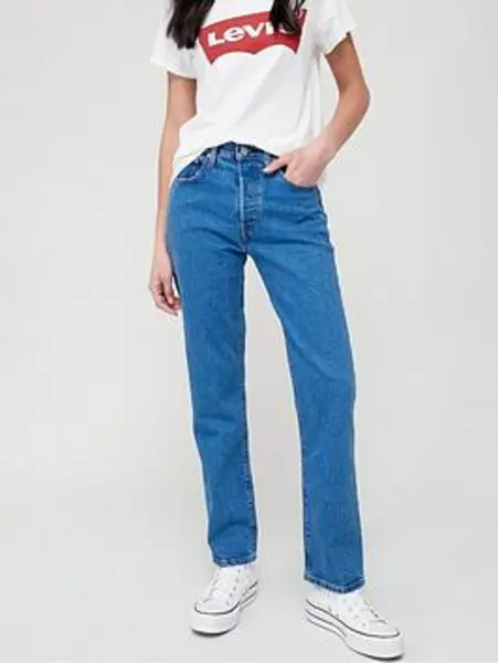 Levis 501&reg; Crop Straight Leg Jean - Jazz Pop, Blue, Size 29, Inside Leg 28, Women