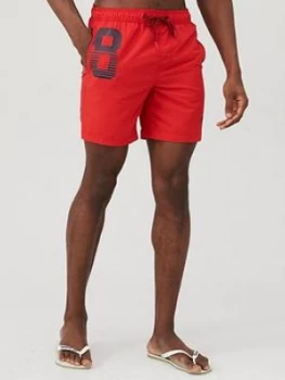 Superdry Waterpolo Swim Shorts - Red, Size L, Men