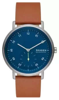 Skagen SKW6888 Kuppel (44mm) Blue Dial / Brown Leather Strap Watch