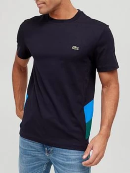 Lacoste Colour Block Short Sleeve T-Shirt - Blue Size 2XL, Men