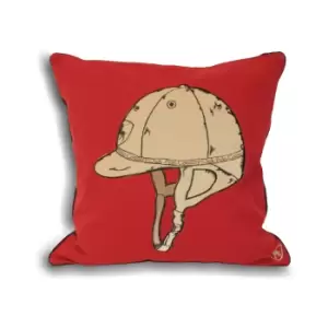 Riva Home Polo Helmet Cushion Cover (45x45cm) (Red)