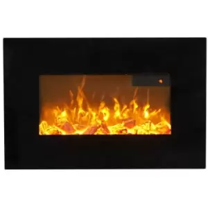 Sureflame WM-9334 Electric Wall Mounted Fire with Remote in Black, 26 Inch