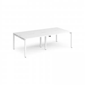 Adapt II Double Back to Back Desk s 2400mm x 1200mm - White Frame whit