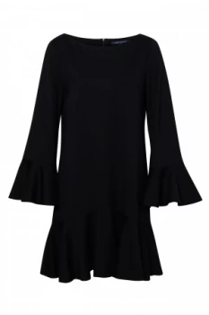 French Connection Matuku Lula Bell Sleeve Dress Black