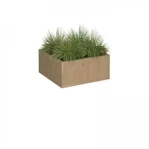 Flux modular storage single wooden planter box with plants - kendal